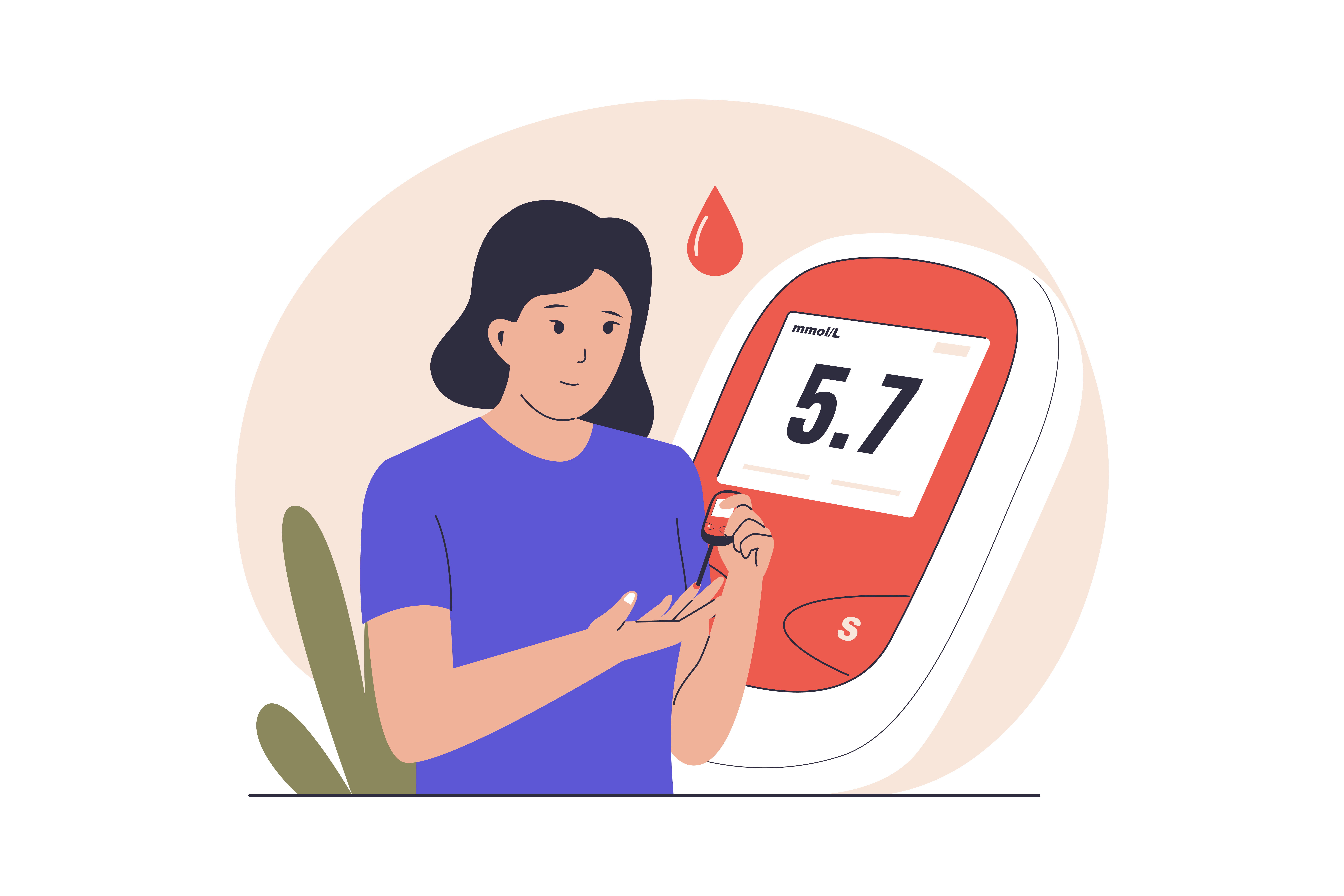 Illustration of measure diabetes concept. Illustrations for websites, landing pages, mobile apps, posters and banners. Trendy flat vector illustrations